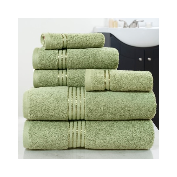 Hastings Home 100 Percent Cotton Hotel 6 Piece Towel Set - Green 533322HHP - main